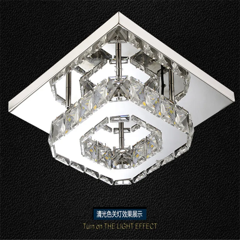 Luxury LED Ceiling light Square K9 Crystal Transparent/Amber Lustre led lamps for home aisle corridor balcony fixtures | Лампы и
