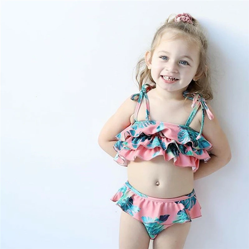 Mother And Daughter Swimsuit Family Matching Outfits Bikini Kids Swimwear Women Beachwear Swimwear Two Piece Bikini Bathing Suit