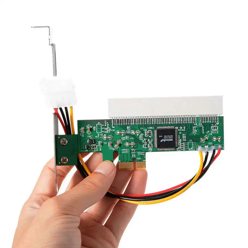 PCI-Express на PCI карта адаптера PCI-E X1/X4/X8/X16 слот с 4 Pin Мощность кабель карточная игра