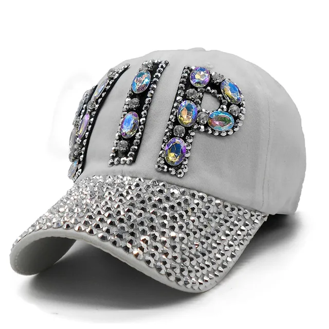 Ladies VIP Baseball Cap 2018 Women Studded Crystals Rhinestones Sequins ...