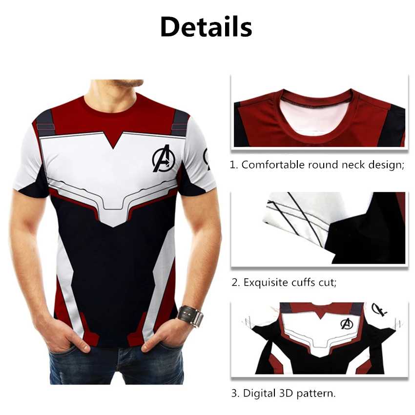 Marvel Avengers Endgame Quantum War 3D Printed T shirts Compression Shirt Movie Cosplay Costume Short Sleeve Tops For Men Women