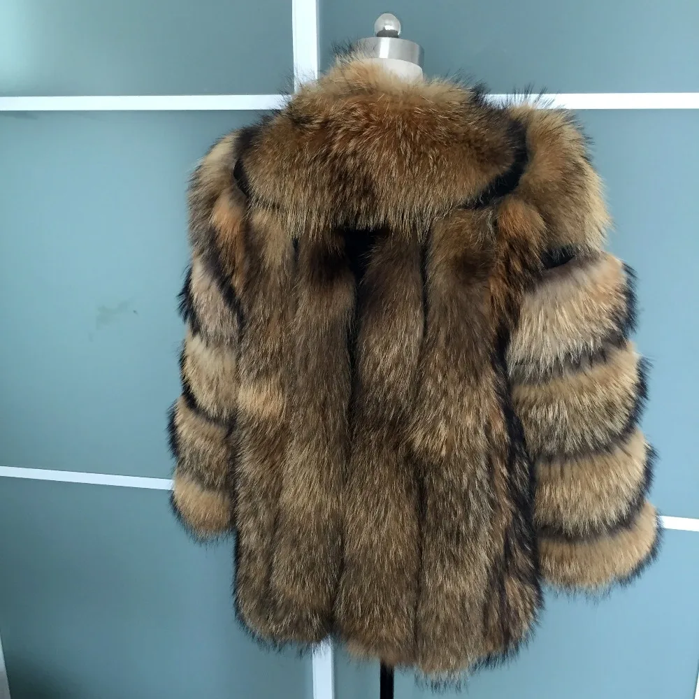 Роскошная Толстая теплая зимняя шуба из натурального Лисьего меха ...