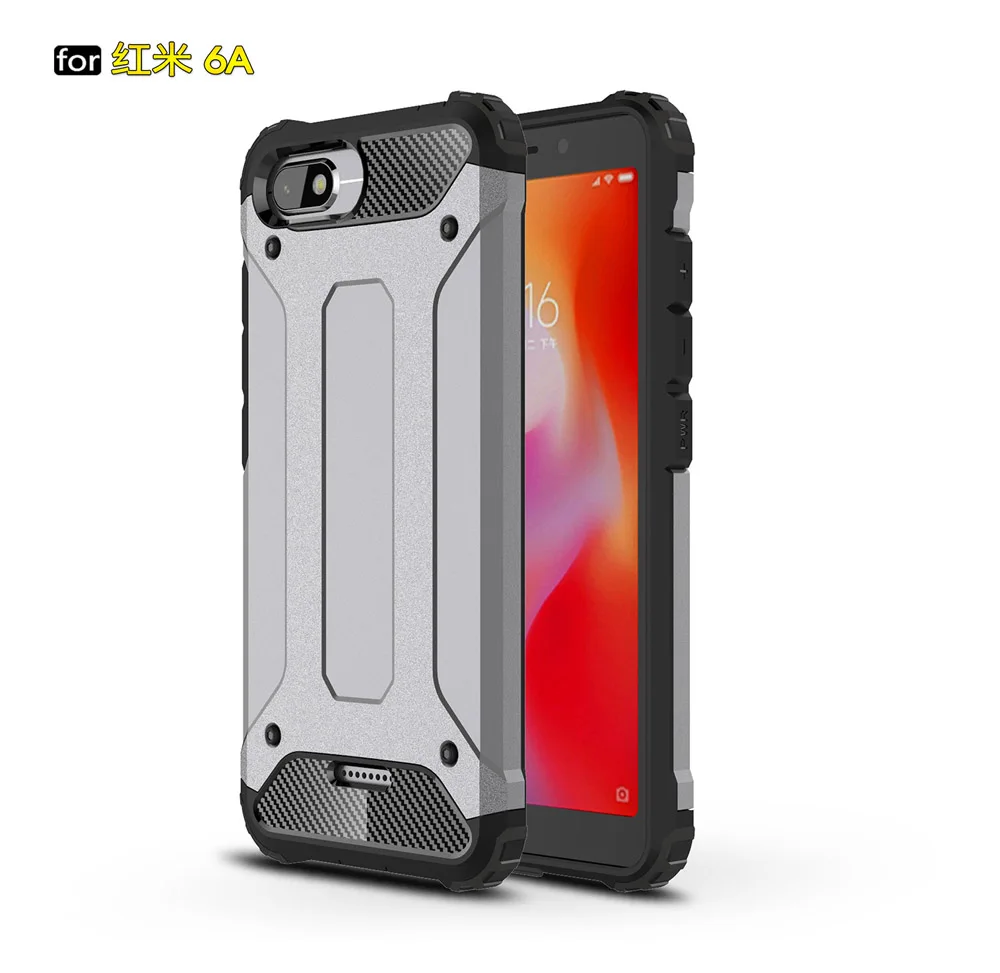 Противоударный чехол-броня Coque 5.45For Xiaomi Redmi 6A чехол для Xiaomi Redmi 6A Redmi6A телефона чехол-лента на заднюю панель - Цвет: Silver Gray