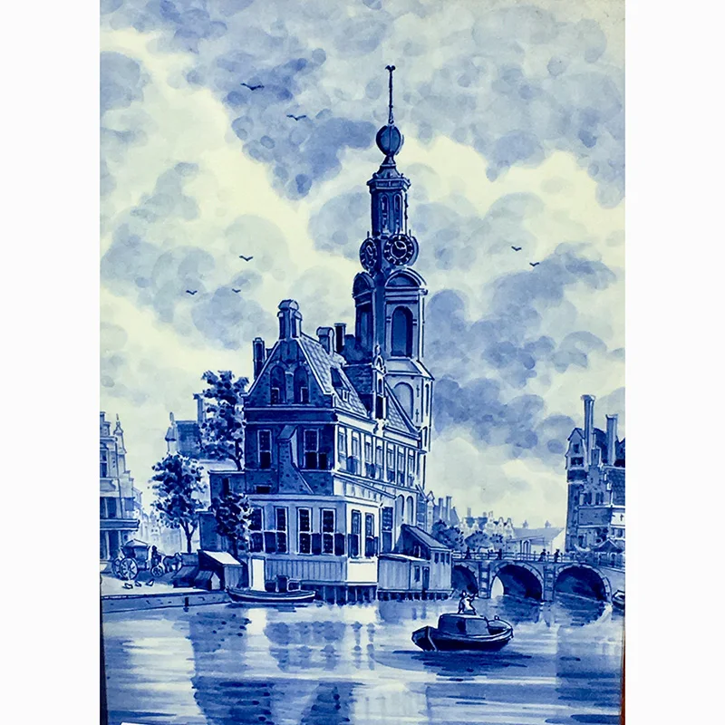 

5D DIY Full Square Diamond Painting Cross Stitch "Riverside City" 3D Diamond Embroidery Rhinestone Mosaic Home Decor Gift