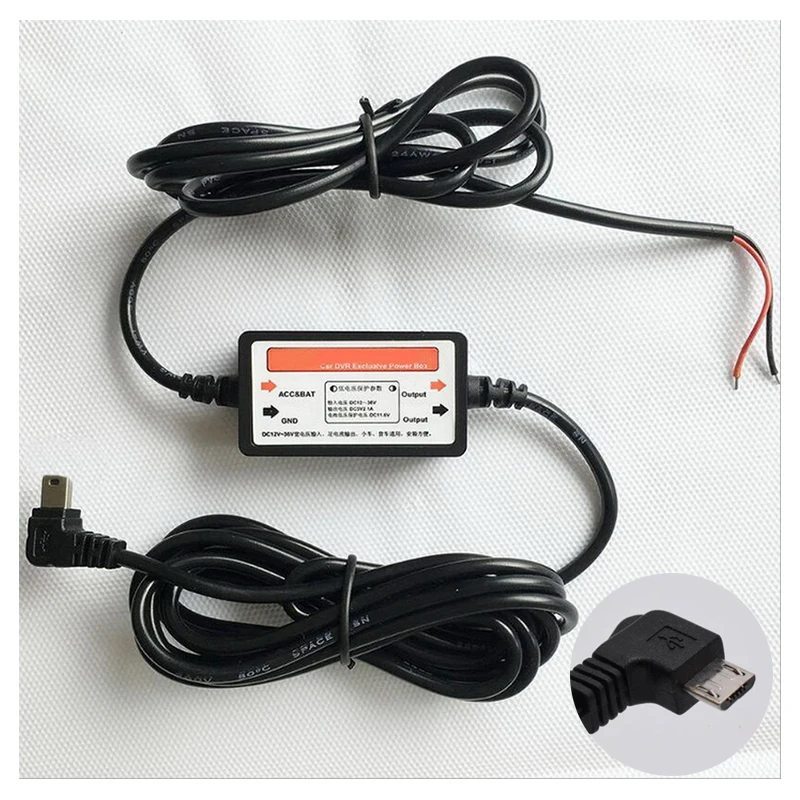 

Plastic Car Batteries step-down module recorder charger Black 12 v - 24 v to 5 v car dvr power supply box