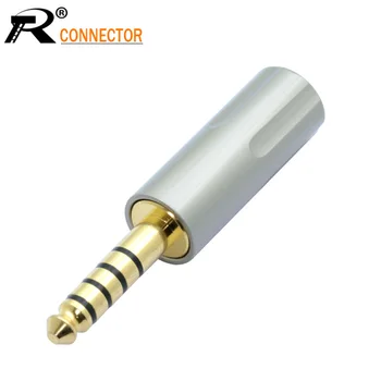

1pc New Arrival 4.4mm Jack 5 Poles Male Full Balanced Headphone Plug Gold-plated Audio Adapter Solder Connector for 6mm cable