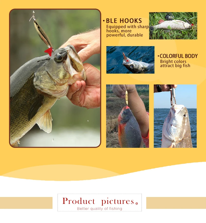 Rotating Metal Spinner Spoon Fishing Lure Hard Baits For Trout Pike Pesca Peche Treble Hook Tackle (10)