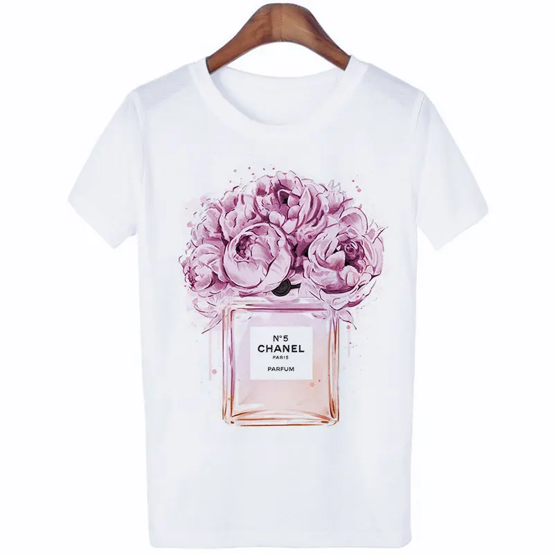 

Camisetas Verano Mujer 2019 Harajuku Fashion Thin Section Perfume Flower Woman T Shirt Leisure Aesthetic Streetwear Trend Tshirt