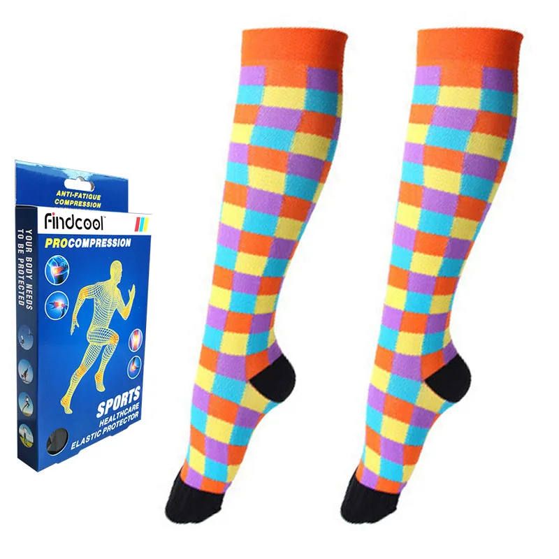 YISHENG упражнения икры поддержка Компрессионные носки с градуированным распределением Компрессионные носки по колено для женщин мужчин - Цвет: Orange