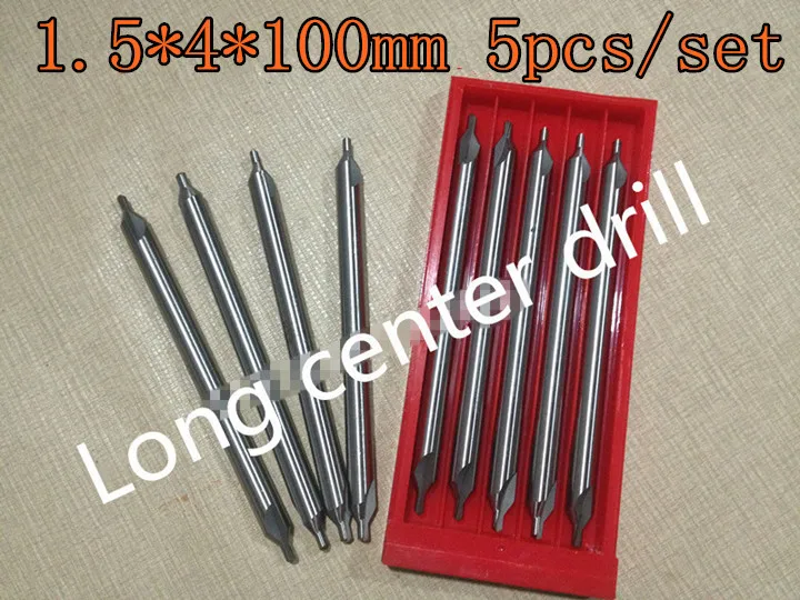 

1.5*4*100mm 5pcs/set 4mm petiole 60 degrees High quality HSS Long center drill Pilot drill Free shipping