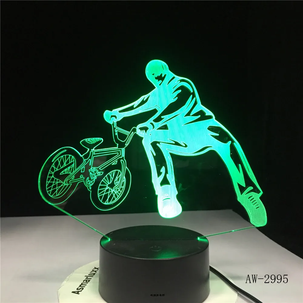 Напольная настольная лампа BMX Trickster прикроватный декор 3D велосипедный светильник