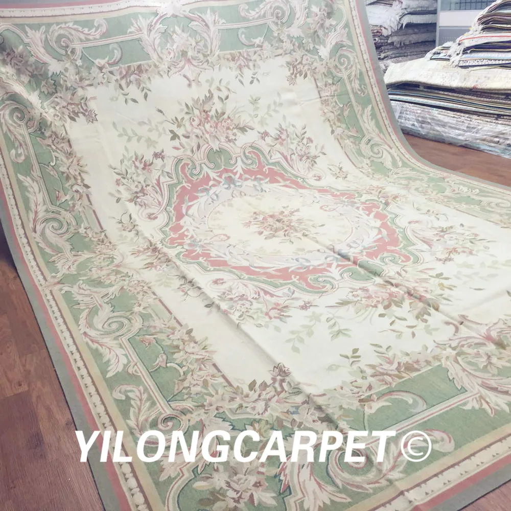 Yilong 9 &quotx 12&quot большой ручной работы Aubusson ковер плоский переплетение французский