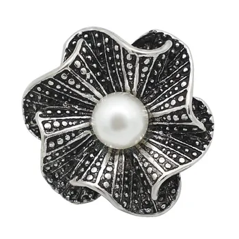 

KZ3318 New Beauty Round Silver color&Golden pattern flowers 22mm snap buttons fit DIY 18mm snap jewelry fittings wholesale
