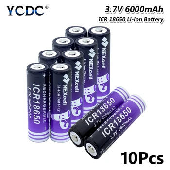 

18650 Lithium Li-Po Battery 6000mAh 3.7V high-discharge high current Rechargeable batteries Suitable for flashlight battery