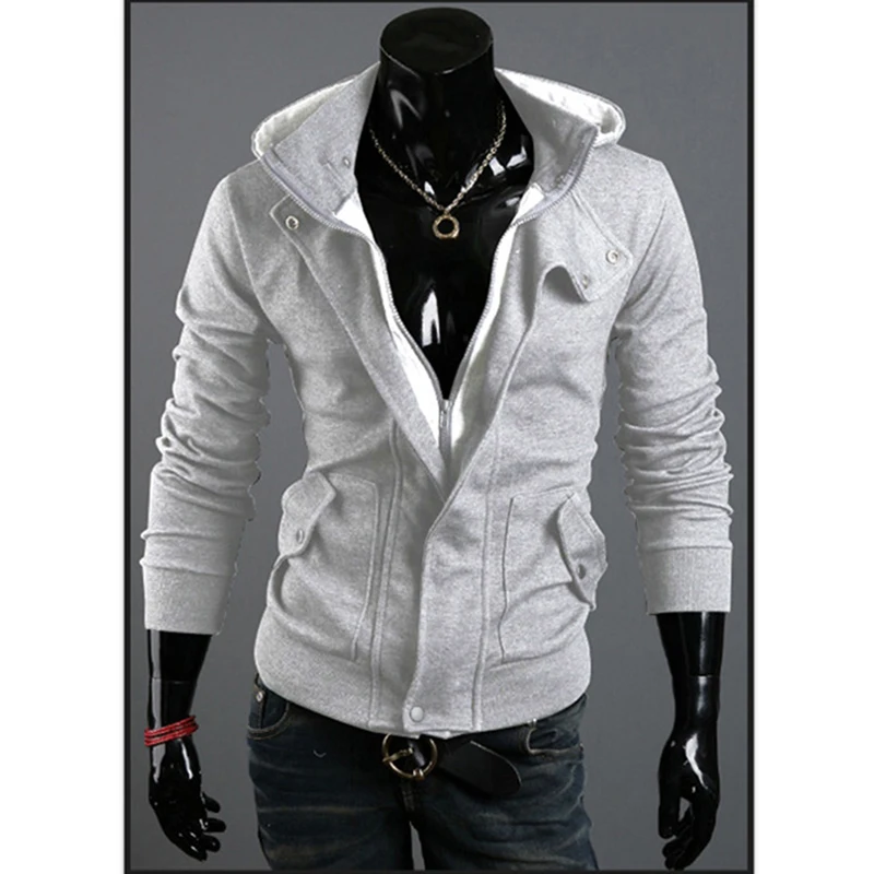 Men Hoodies Sweatshirts Casual Male Zipper Fleece Hoodies