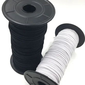 

10 Yards Black Braided Elastic 1/8" (3mm) Elastics New