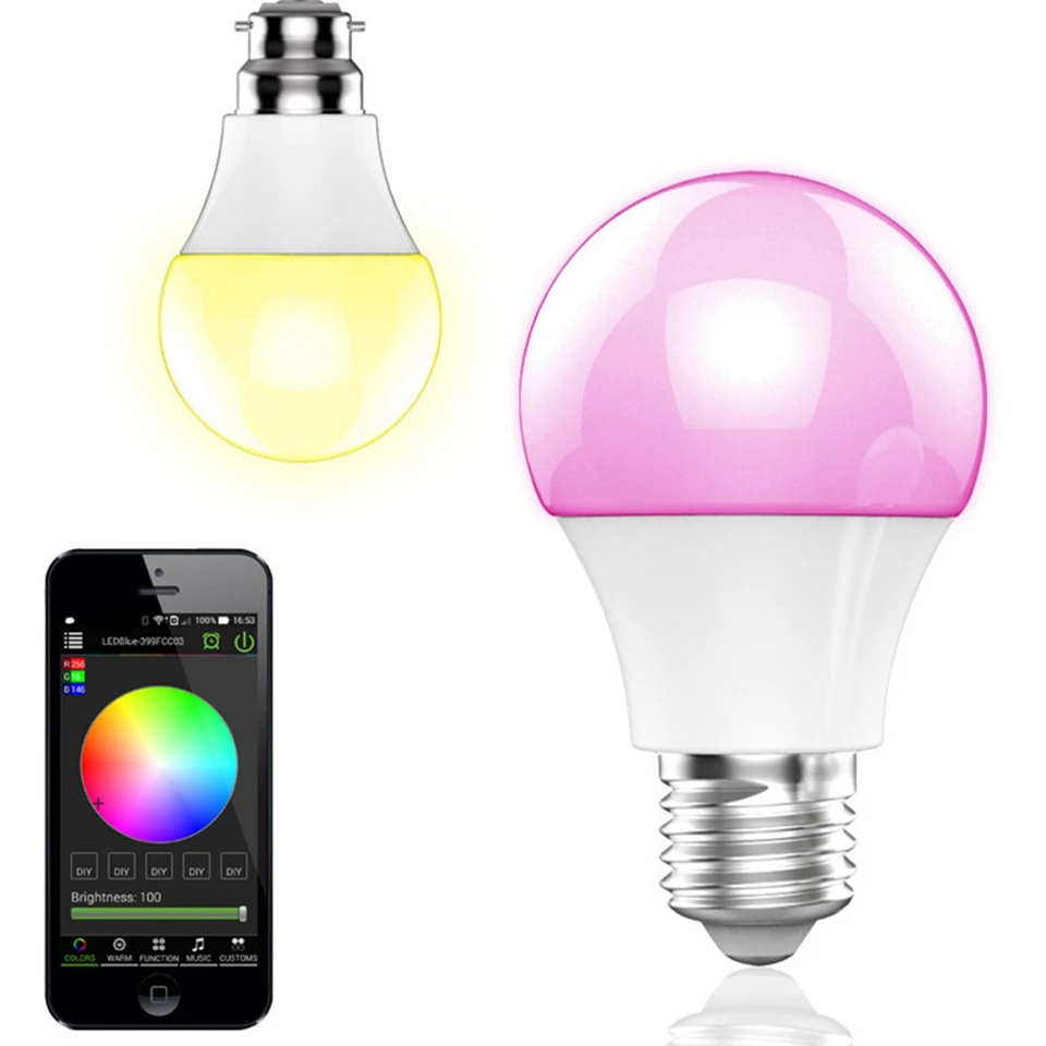 Milight Bluetooth 4,0 светодиодный лампы 4,5 W E27 светильники на светодиодах rgbw смарт-лампы освещения изменение цвета Затемнения по телефону IOS/Android APP