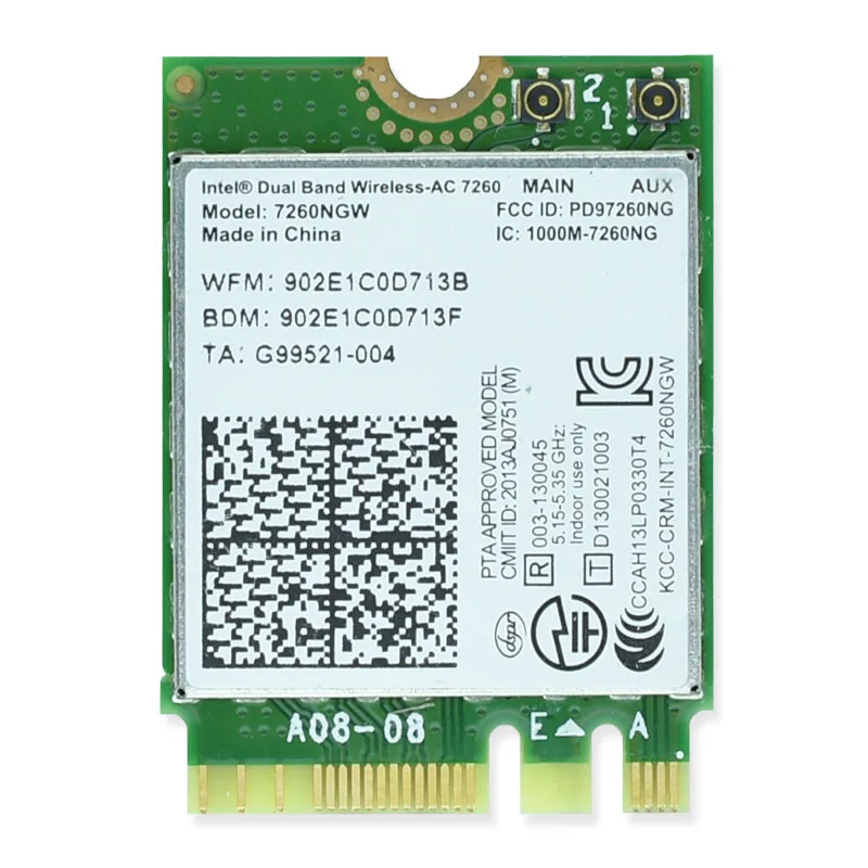 

Laptop Network Card intel 7260 7260NGW 7265NGW 8260NGW 8265NGW 7265AC 8260AC 8265AC Bluetooth 867Mbps NGFF M2 Network Card