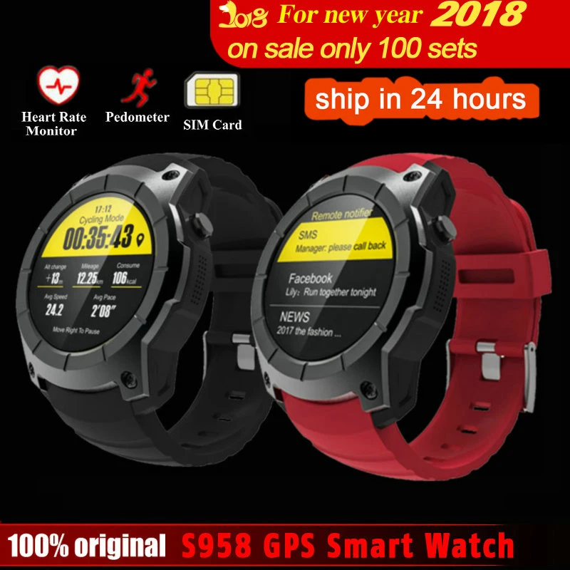 

DoubleX S958 GPS Smart Watch Heart Rate Monitor Sport Waterproof SIM Card Support Bluetooth 4.0 Smartwatch for Android IOS Phone