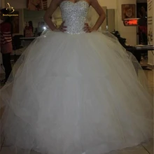Bealegantom/Белое фатиновое пышное платье, бальное платье с бисером и милым кружевом для 15 лет, Vestidos De 15 Anos QA1418