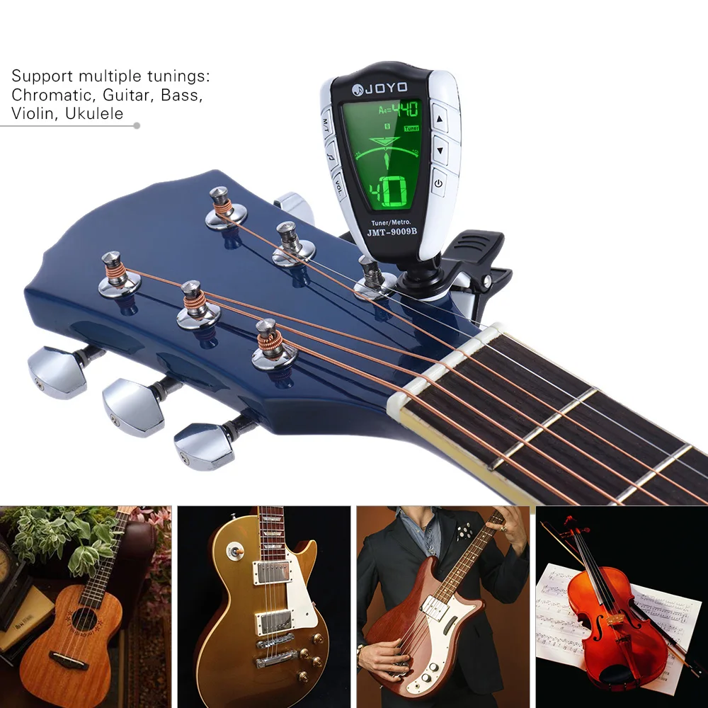 JOYO JMT 9009B 2 в 1 вращающийся зажим электронный тюнер метроном с ЖК дисплей Дисплей