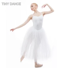 Белая балетная пачка для женщин, балетное платье для танцев, романтическая пачка для девочек, длинные платья-пачки для выступлений, 3 Цвета, 15089