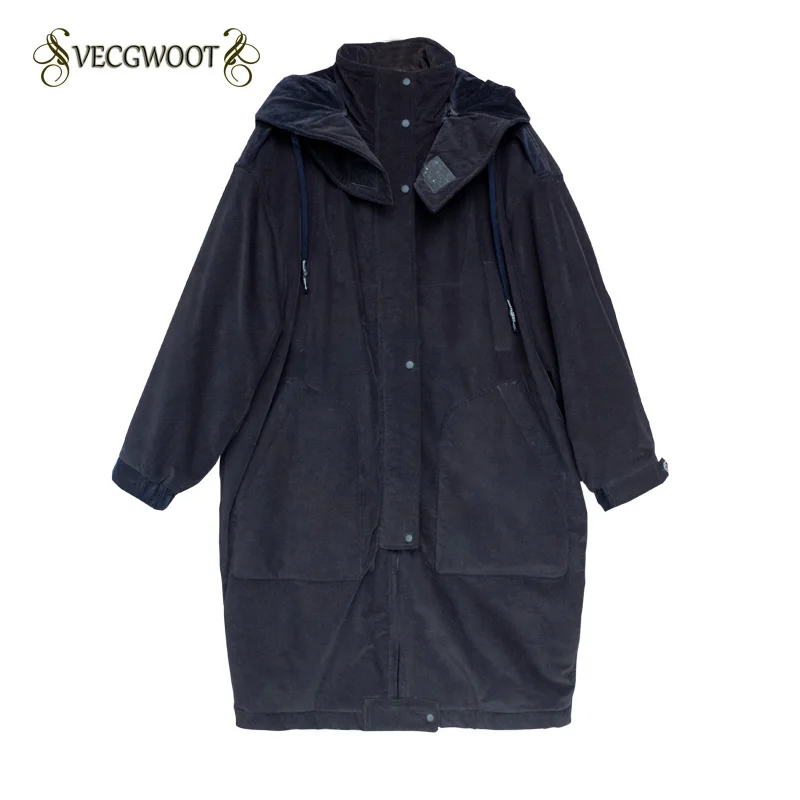 

Winter Large size Solid color High quality Women Cotton Jacket 2019 New Leisure Warm Hooded Medium long Women Jacket SES837