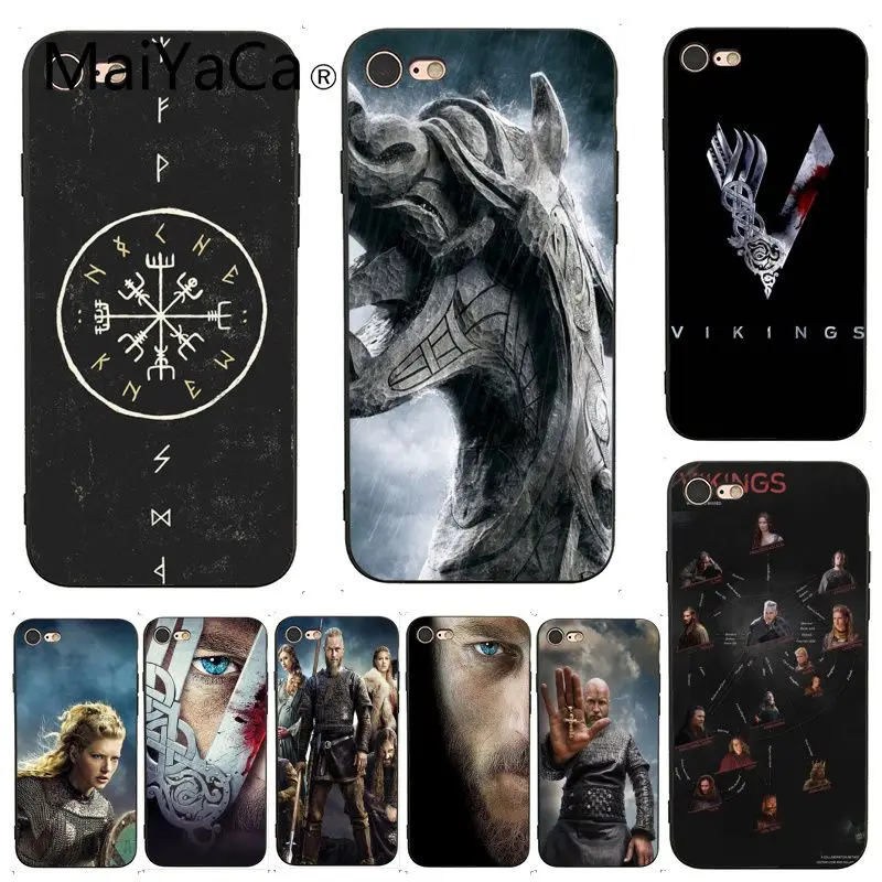 

MaiYaCa For iphone 7 Case Vikings Cover TV Painted Beautiful Phone Accessories Case for iPhone 7 6 X 6S 7 7plus 8 8Plus XS XR