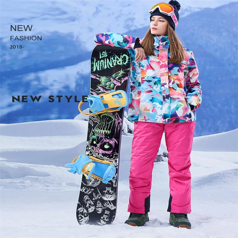 GSOU снежные камуфляжные женские зимние куртки одежда для сноубординга спортивные пальто 10K водонепроницаемые ветрозащитные лыжные костюмы