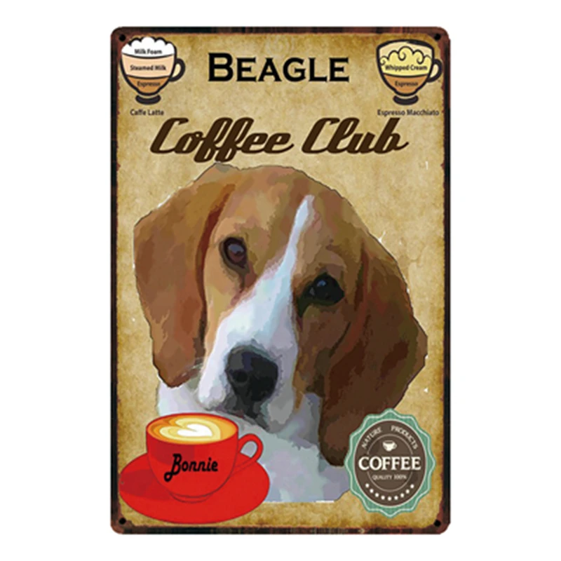 

[ Kelly66 ] Beagle Dogs Metal Sign Tin Poster Home Decor Bar Wall Art Painting 20*30 CM Size y-2036