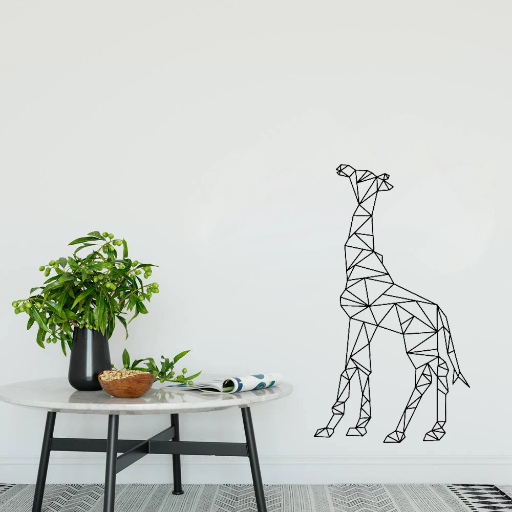 Geometric Giraffe Wall Sticker For Kids Room 3D Vinyl Home Decor Art