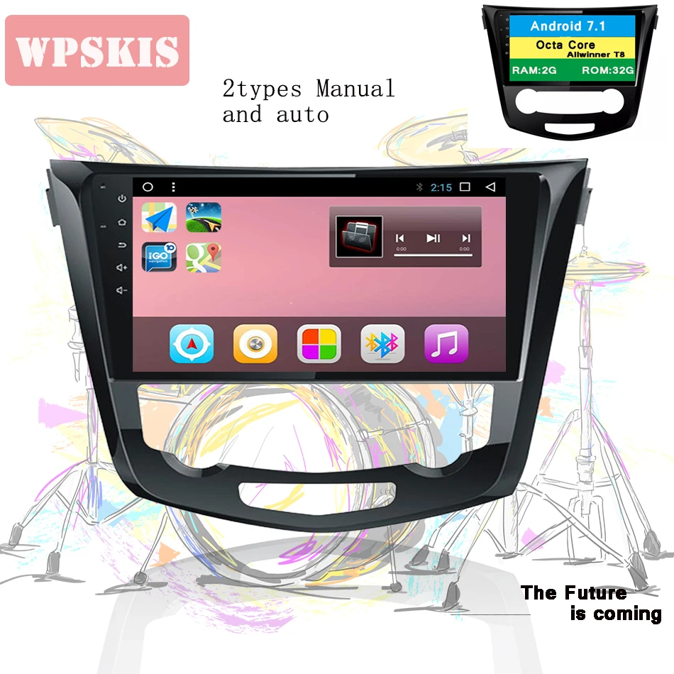 Excellent 10.1" Android 9.0 Car GPS Player for Nissan X-Trail 2014-2017 2018 with Octa Core 4GB Ram Auto Radio Tape Recorder NAVI 4G LTE 3