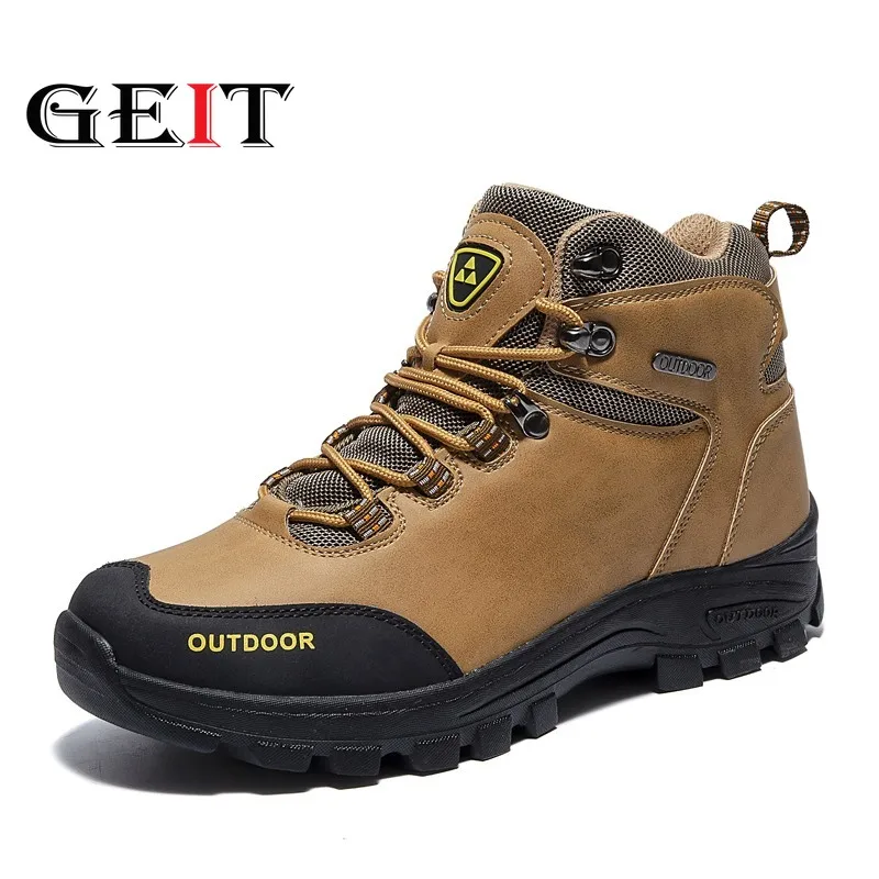 

Men Hiking Shoes Waterproof Leather Shoes Autumn Outdoor Non-slip Wear Sneakers Men Lace Up Trekking Climbing Sports Shoes Male