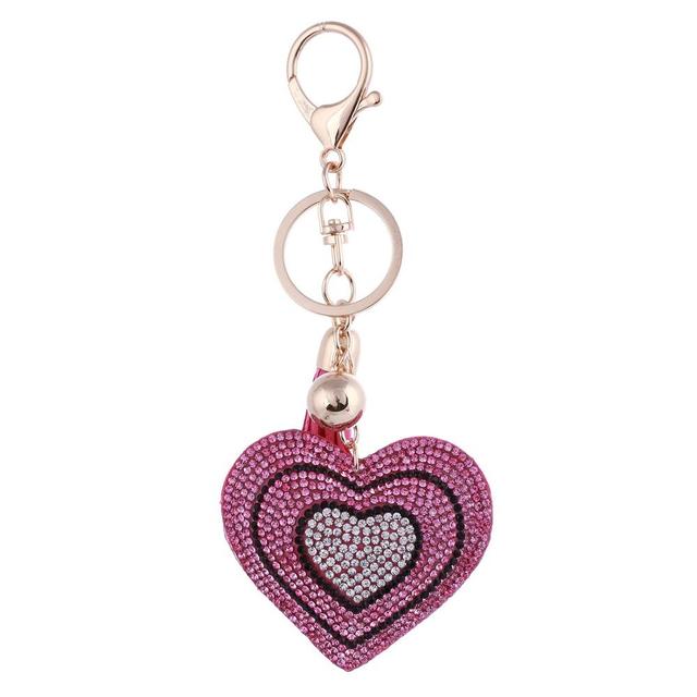 Heart Handmade Cute Bling Crystal keychain For Women Car Pendant Girl Statement Rhinestone Jewelry Bag Key Chains Ring