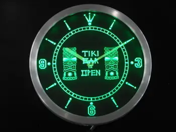 

nc0347 Tiki Bar Masks Pub Club Neon Sign LED Wall Clock