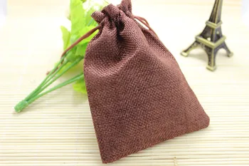 

5pcs/10*14cm,chocolate colour Jute Bag Drawstring Gift Bag Incense Storage Linen Bag Cosmetic Jewel gift Packaging Bag