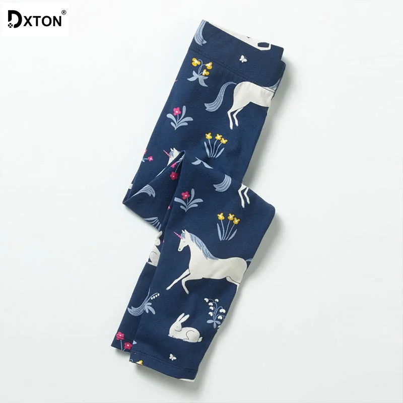 Dxton/Узкие брюки для маленьких девочек детские леггинсы с единорогом штаны