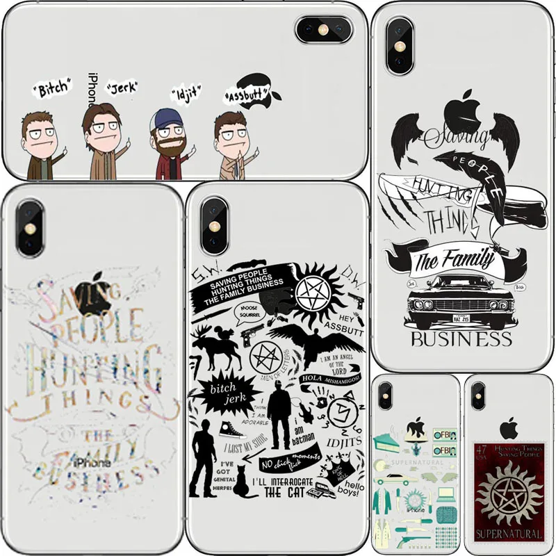 

Supernatural Tampa Da Caixa de Telefone Para O iPhone Da Apple 8 7 Mais 6 alem de 5 X Soft Case de silicone Protetora Coque Caso