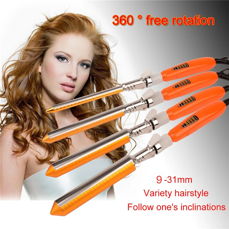 Ondulação de Cabelo Ferros de Cerâmica Modelador de Cabelo 22 25 28 31 mm Rápido Profissional Rolos Mágico Onda Curling Wand Styling Tools 9 - 13 16 19 7 31 MM Rápido Ondulação de Cabelo Profissional