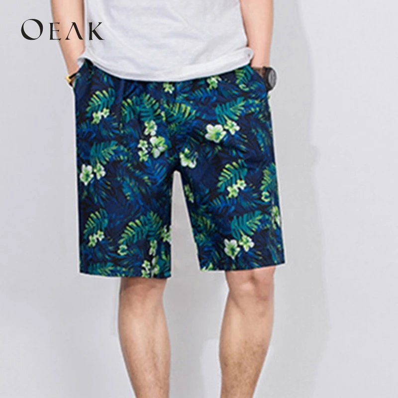 

OEAK 4XL Summer Beach Shorts with Pockets Straight Male Casual Drawstring Shorts Men Plus Size Nylon Loose bermuda masculina