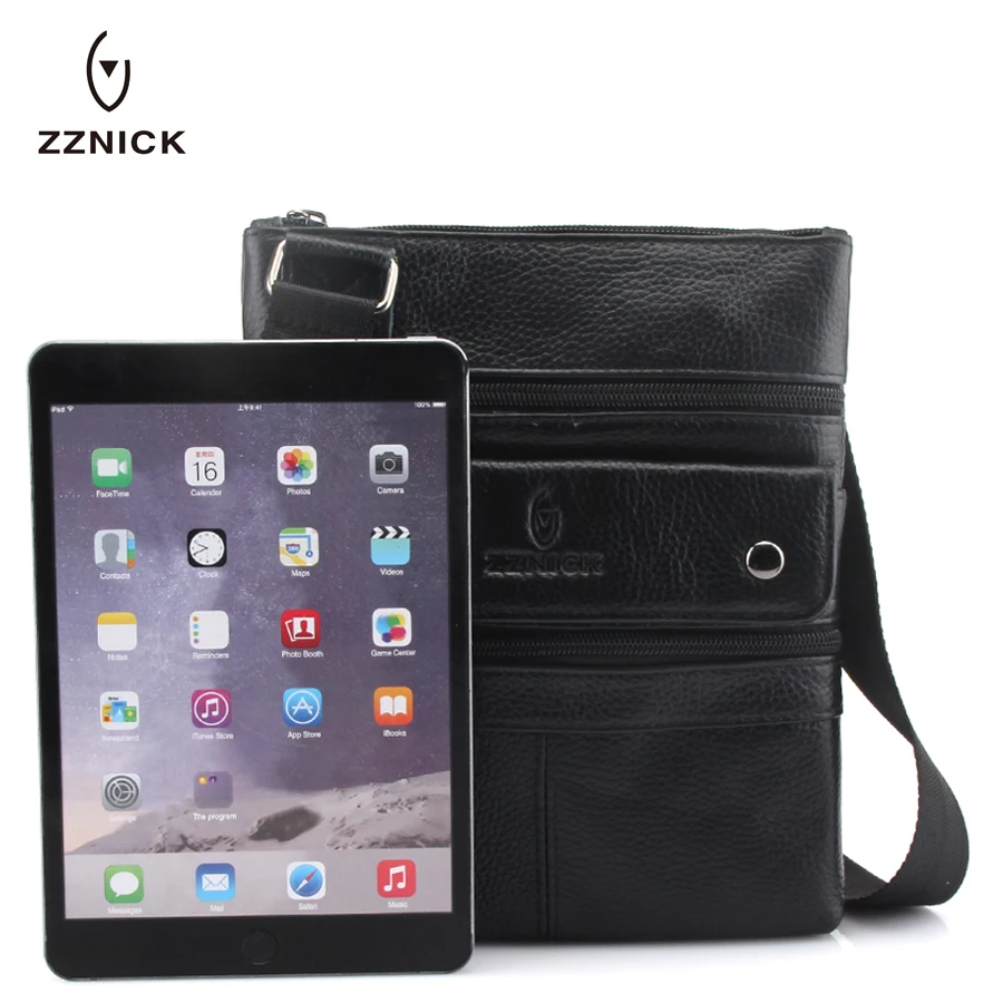  ZZNICK 2019 Genuine Leather Men Messenger Bag Hot Sale Male Small Man Fashion Crossbody Shoulder Ba - 32861331883