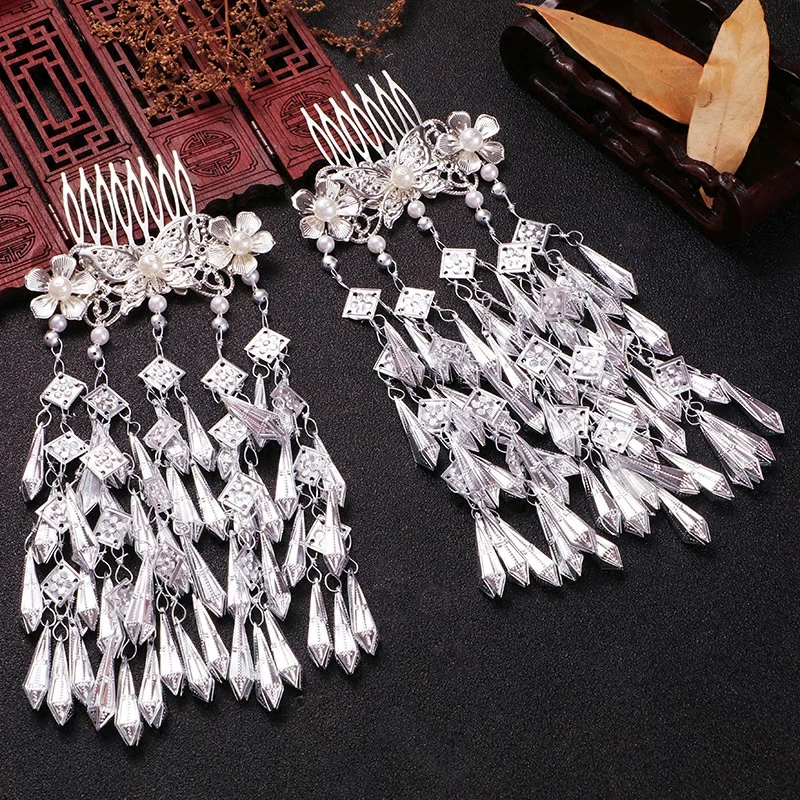 Костюм Hanfu головной убор ретро аксессуары для волос длинная многослойная