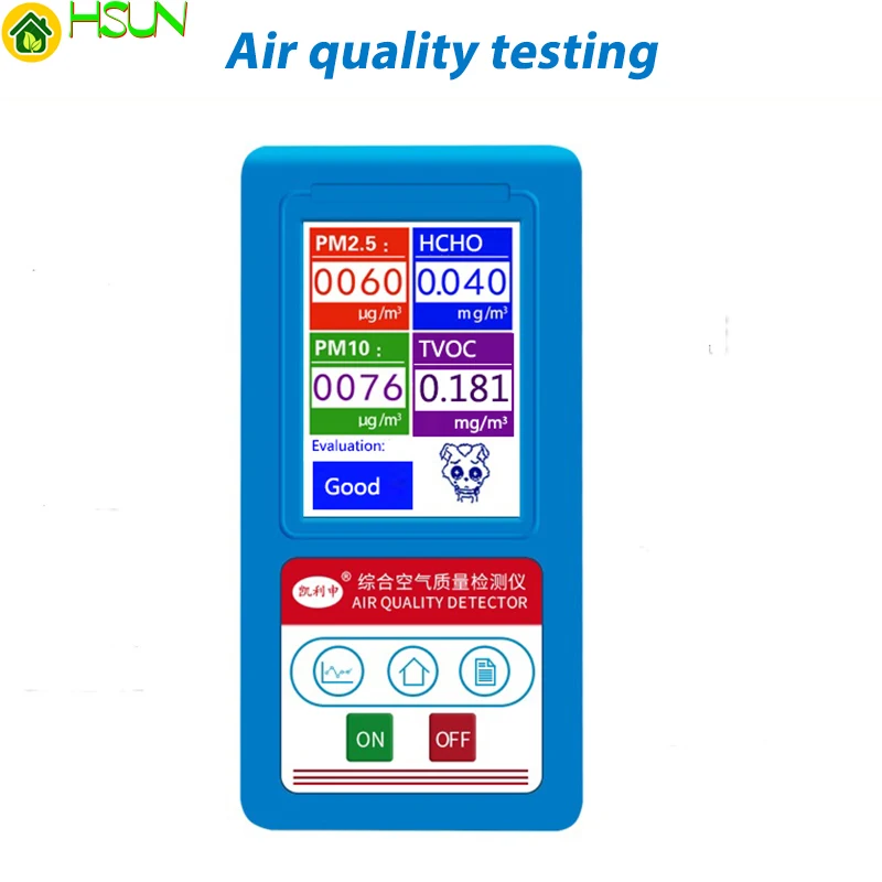 

High-precision Formaldeyde HCHO PM1.0 PM2.5 PM10 Gas Analyzer TVOC Particles Detector Meter Tester Air Quality Analyzer English