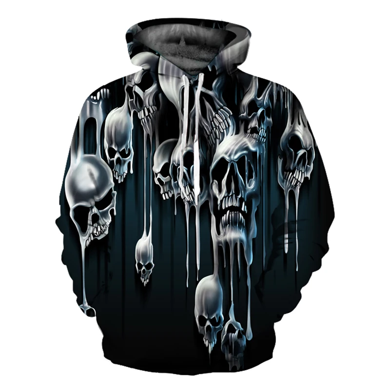 EHUANHOOD الهيكل العظمي الجمجمة طباعة رجالي هوديس 3D بلوزات Menclothes 2018 بارد الهيب هوب الرجال الرياضية رقيقة سترة رجل