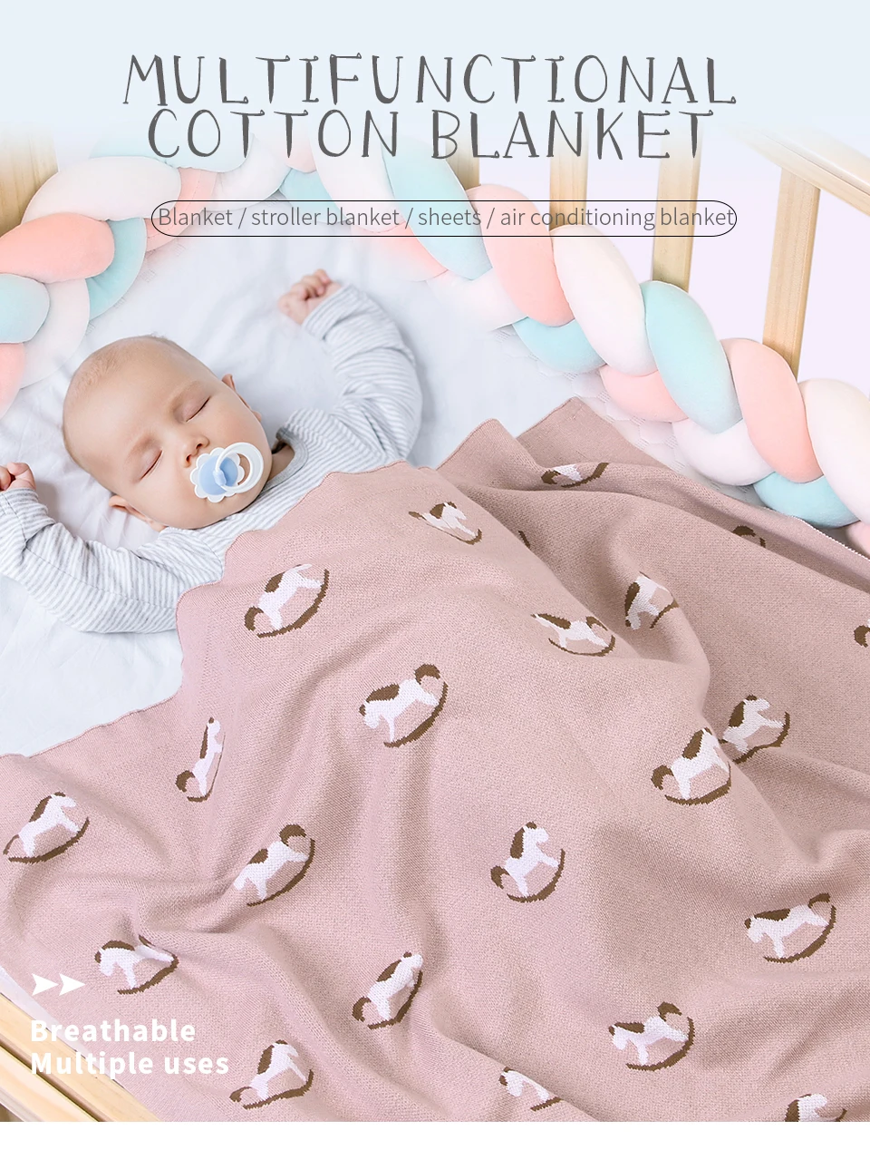 Cute Crib Bedding Baby Blanket For Newborn