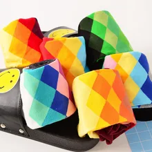 Магазин Crazy Fly Горячая осень-зима хлопок Мужские Веселые носки в стиле пэчворк многоцветный градиент алмаз моды Смешные Женские носки Deodoran