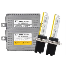 70 Вт ксенон спрятал конверсию набор dlt F7 Быстрый старт балласт HID балласт для ксенона H1 H7 H11 HB3 HB4 9012 D2H 5500 K лампа фары 70 Вт ксенона