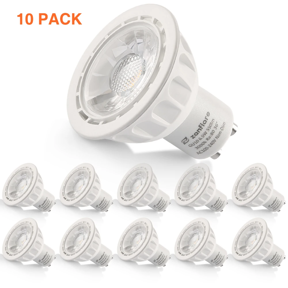 

zanflare 6.5W Led Spotlight Bulb Set of 10
