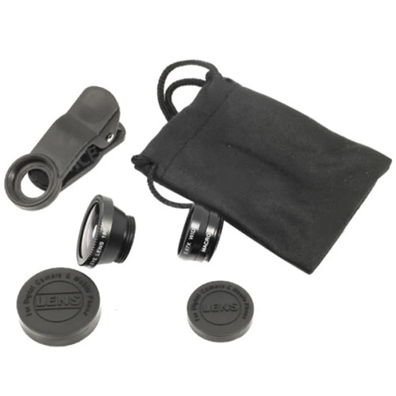 

universal Fish eye 3 in 1 mobile phone chip lenses fisheye wide angle macro camera for phone 6 5s/5 And All Other Smart Phones