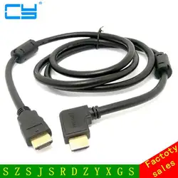 90 градусов прямоугольного типа Мужчина HDMI кабель 1.5 м 5ft черный Поддержка 1.4 и 3D и ethernet
